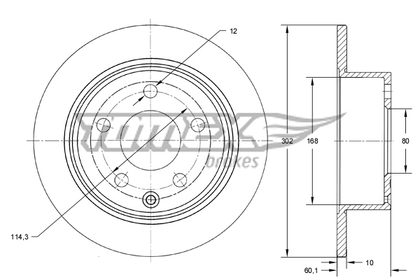Brzdový kotúč TOMEX Brakes